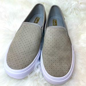 Keds Suede Beige Slip Ons 9.5